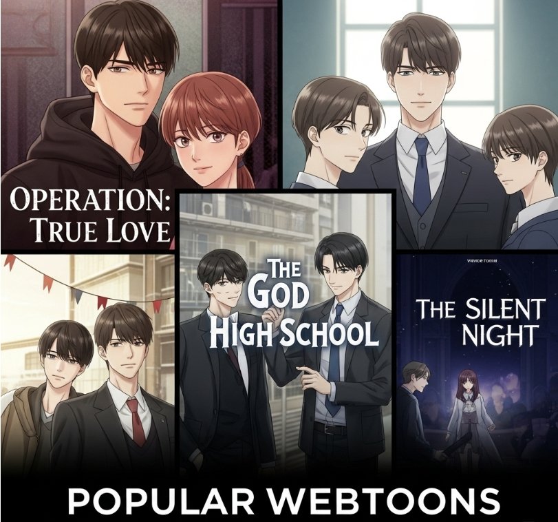 인기 웹툰 표지 콜라주