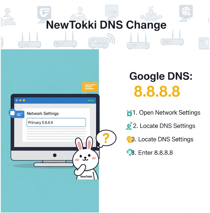 DNS 변경 가이드 그래픽