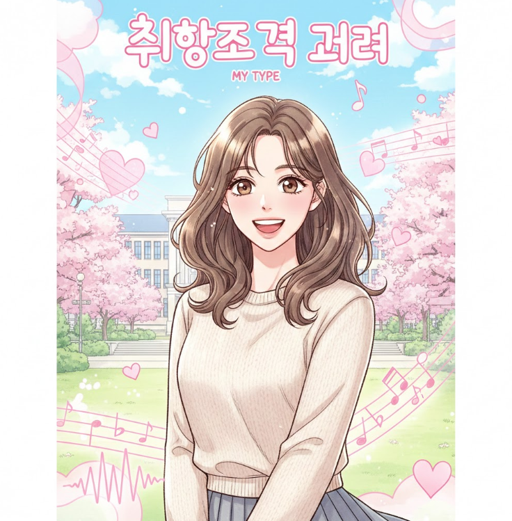 웹툰 '취향저격 그녀'의 메인 표지 이미지.