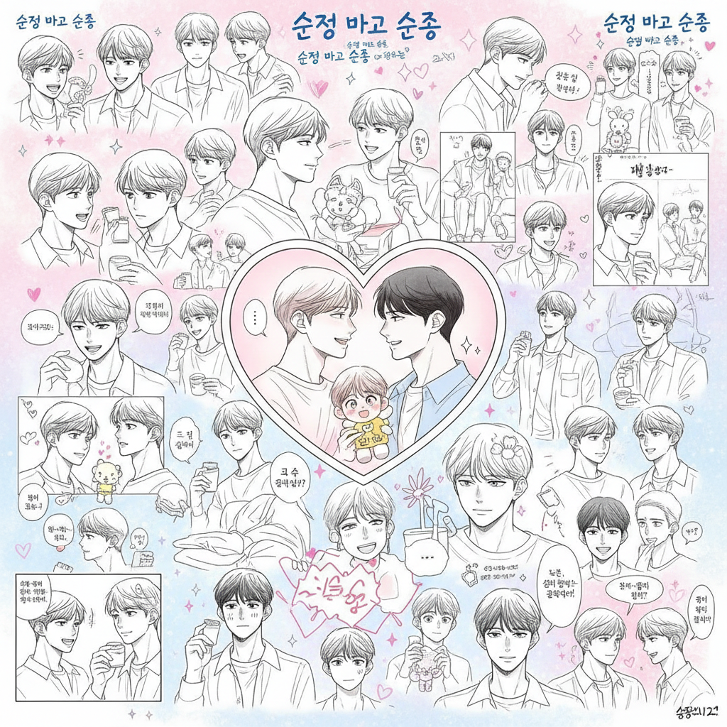 창작 과정과 팬덤: 슈안 작가의 인터뷰 및 작업실 스케치 장면은 실제 제작 과정을 엿보게 하며 생동감을 더하고, 다양한 스타일의 팬아트 드로잉 모음은 캐릭터에 대한 팬들의 깊은 애정을 잘 드러냅니다.